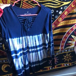 blue and white soft long sleeve